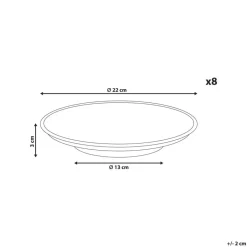 Leen Bakker THYME - Bijzetborden set van 8 - Donkergroen - Steengoed Outlet
