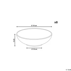 Leen Bakker THYME - Diepe borden set van 8 - Donkergroen - Steengoed Best