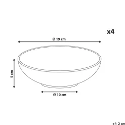 Leen Bakker THYME - Diepe borden set van 4 - Donkergroen - Steengoed New