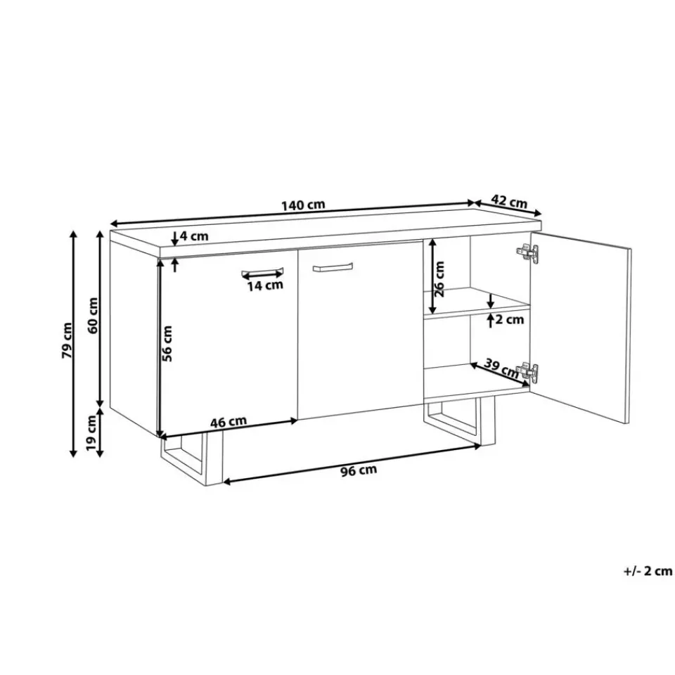 Beliani TIMBER L - Sideboard - Lichte houtkleur - MDF Clearance