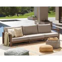 Beliani TIMOR - Loungebank 3-zits - Donker - Acaciahout Discount