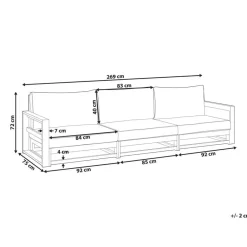 Beliani TIMOR - Loungebank 3-zits - Donker - Acaciahout Discount