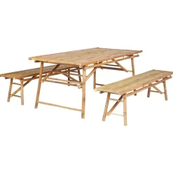 Beliani TINDARI - Tuinset 4-zits - Lichthout - Bamboe Best