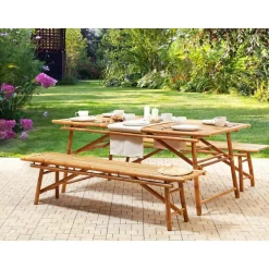 Beliani TINDARI - Tuinset 4-zits - Lichthout - Bamboe Best