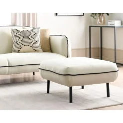 Beliani TONSBERG - Ottomaan - Lichtbeige - Polyester Hot