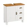 Loft24 Toscana - Wastafelonderkast met 3 lades en 1 deur van grenen in wit Outlet