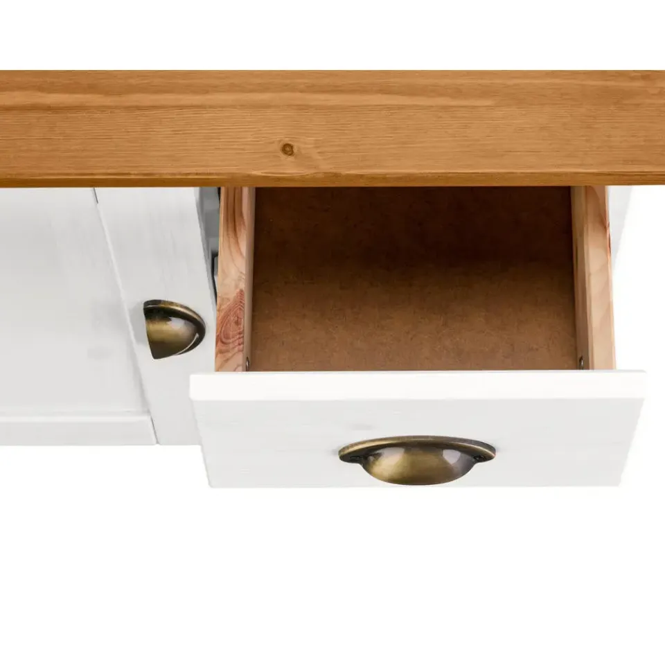 Loft24 Toscana - Wastafelonderkast met 3 lades en 1 deur van grenen in wit Outlet