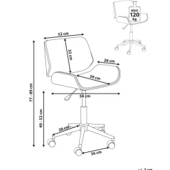 Leen Bakker TOTOWA - Bureaustoel - Donkerhout/Zwart - Kunstleer Sale