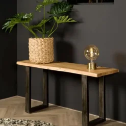 Tower living sidetable Tiago Tree-trunk acacia hout 150x45x70cm Outlet