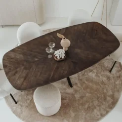 Tower living Silvi eettafel visgraat olijfbruin 220x110x78 Outlet