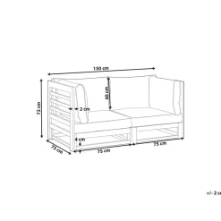 Beliani TRANI - Loungebank - Donkere houtkleur - Acaciahout Sale