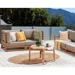 Beliani TRANI - Loungebank 2-zits - Lichthout - Acaciahout Hot