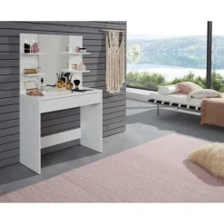 Trendteam Make-uptafel Basix - 85 x 40 x 141 cm - 100% Melaminegecoat - Wit Online