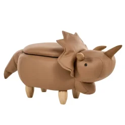 Leen Bakker TRICERATOPS - Dierenpoef - Bruin - Polyester