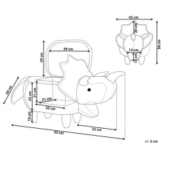 Leen Bakker TRICERATOPS - Dierenpoef - Bruin - Polyester