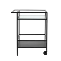 Giga Living Trolley Zwart Metaal/Glas - 70x42x85cm - Bronco Online