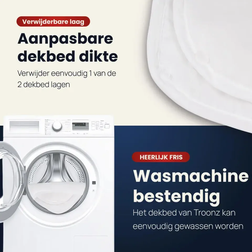 Troonz Dekbed Portofino - 4 Seizoenen - Tweepersoons dekbed - 140x200 Discount