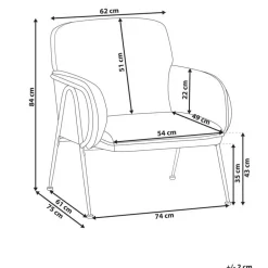 Beliani TRYSNES - Fauteuil - Zwart/Wit - Polyester New