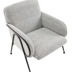 Beliani TRYSNES - Fauteuil - Zwart/Wit - Polyester New