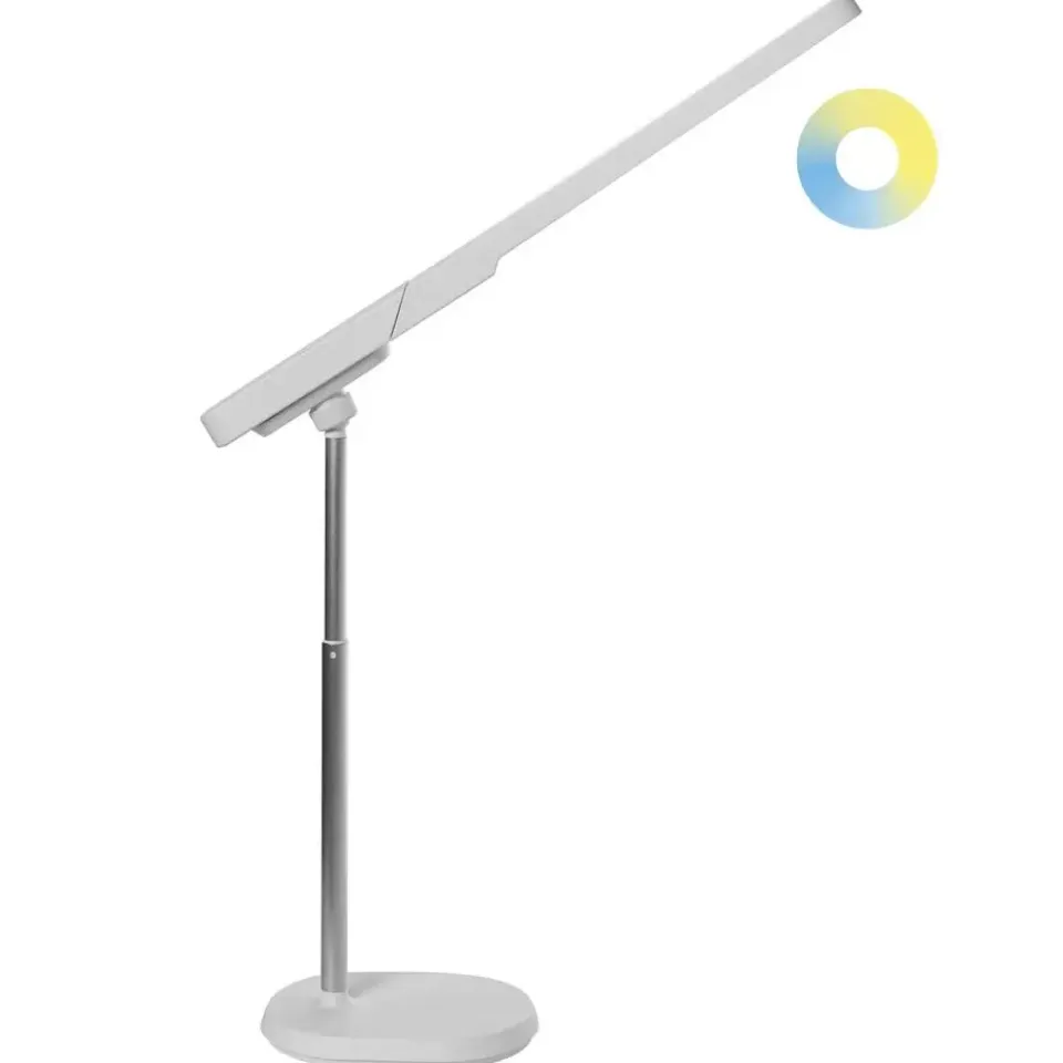 Leen Bakker TUCANA - Bureaulamp LED - Wit - Synthetisch materiaal Best