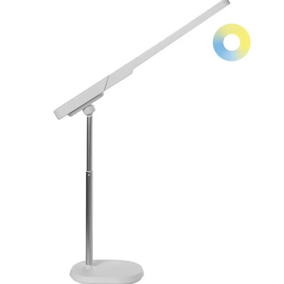 Leen Bakker TUCANA - Bureaulamp LED - Wit - Synthetisch materiaal Best