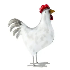 Merkloos Tuin decoratie vogel beeldje - Kip - 20 x 21 cm - metaal Outlet