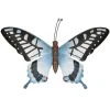 Merkloos Tuindecoratie vlinder - grijsblauw en zwart - metaal - 35 x 24 cm Discount