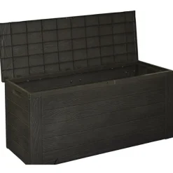 Merkloos Tuinkussen opbergbox - 120 cm - hout patroon - kussenbox Outlet