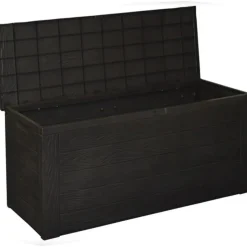 Merkloos Tuinkussen opbergbox - 120 cm - hout patroon - kussenbox Outlet