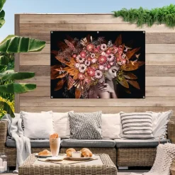 Reinders Tuinposter Bloemenrijkdom - 100 x 140cm - Bruin Discount