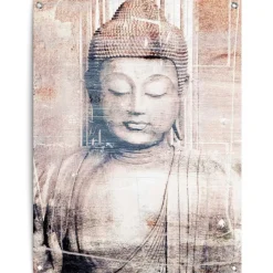 Reinders Tuinposter Boeddha - 80 x 60cm - Bruin Clearance