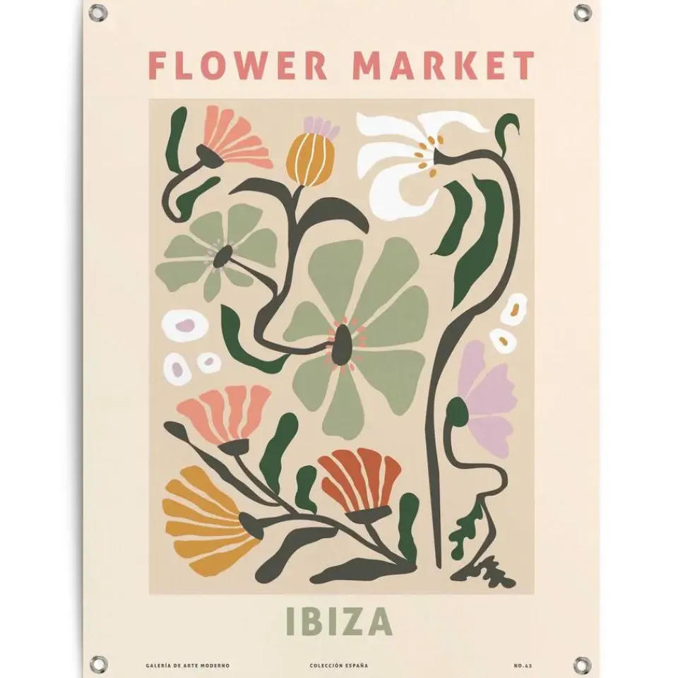 Reinders Tuinposter Flower Market - 80 x 60cm - Roze
