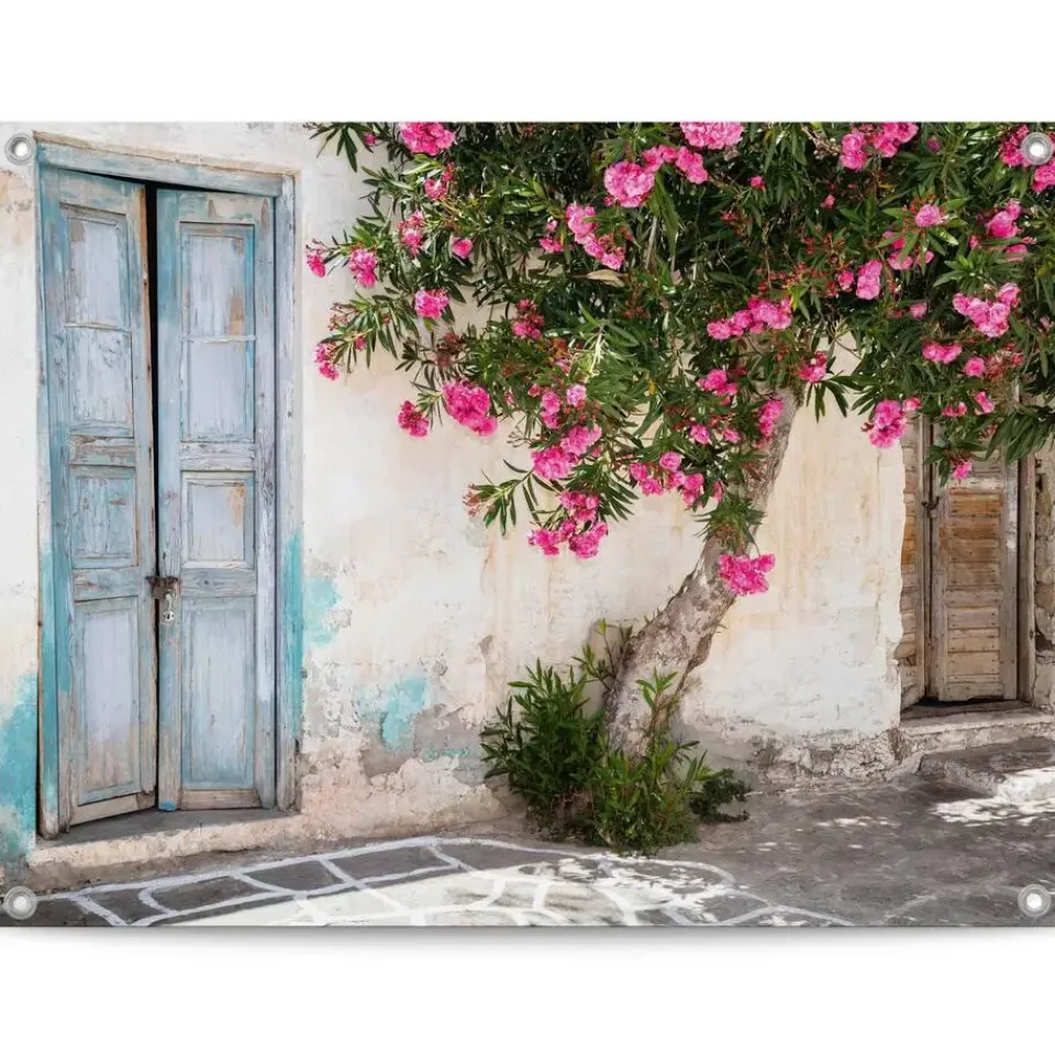 Reinders Tuinposter Greek Facade - 60 x 80cm - Roze Discount