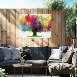 Reinders Tuinposter Kleurrijke boom - 60 x 80cm - Bont Online