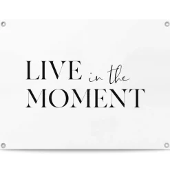 Reinders Tuinposter Live in the Moment - 60 x 80cm - Zwart-Wit Outlet