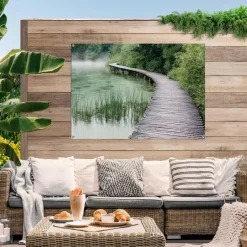 Reinders Tuinposter Steiger aan de rand van het meer - 100 x 140cm - Groen Best