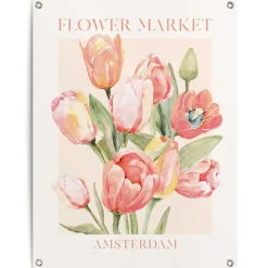 Reinders Tuinposter Tulips From Amsterdam - 80 x 60cm - Rood Discount