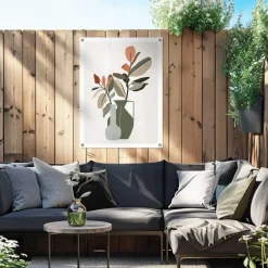 Reinders Tuinposter Vaas met bladertakken - 80 x 60cm - Groen Clearance