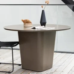 Fjôrd Tuintafel Bruin Metaal - Ø120x75cm - Santa Discount