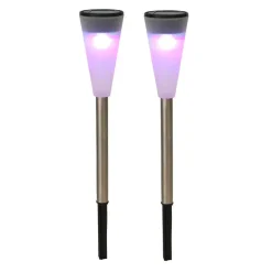 Merkloos Tuinverlichting prikspot - LED - gekleurd - RVS - 36 cm Sale