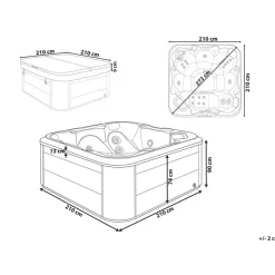 Beliani TULAROSA - Whirlpool buitenbad - Grijs - 210 x 210 cm - Acryl Sale