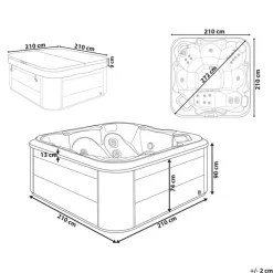 Beliani TULAROSA - Whirlpool buitenbad - Grijs - 210 x 210 cm - Acryl Sale