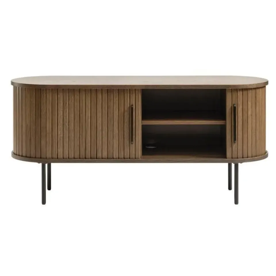 Giga Living Tv-Meubel Eikenhout Smoked - 40x120x55cm - Schuifdeuren - Nola