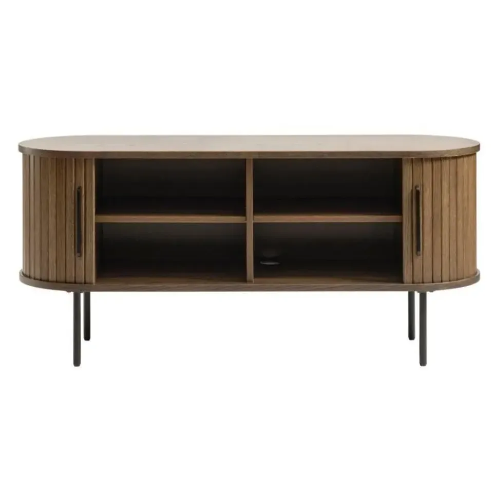 Giga Living Tv-Meubel Eikenhout Smoked - 40x120x55cm - Schuifdeuren - Nola