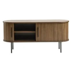 Giga Living Tv-Meubel Eikenhout Smoked - 40x120x55cm - Schuifdeuren - Nola