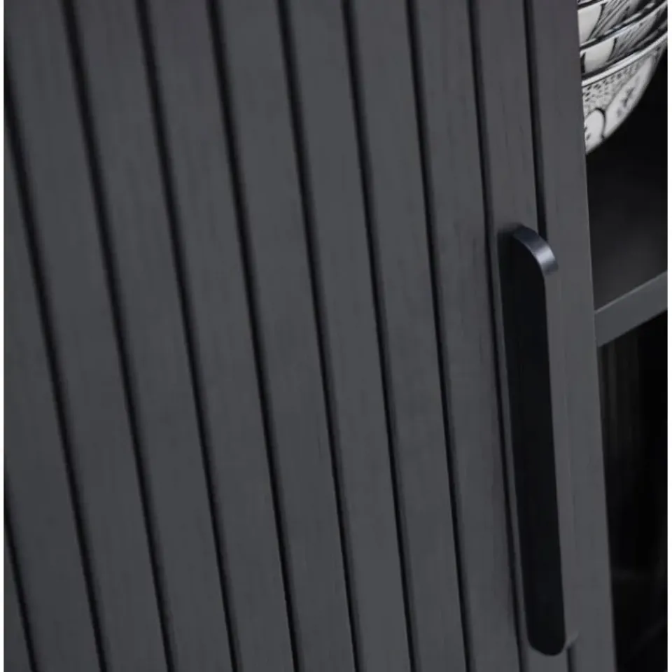 Giga Living Tv-Meubel Eikenhout Zwart - 40x120x55cm - Schuifdeuren - Nola New