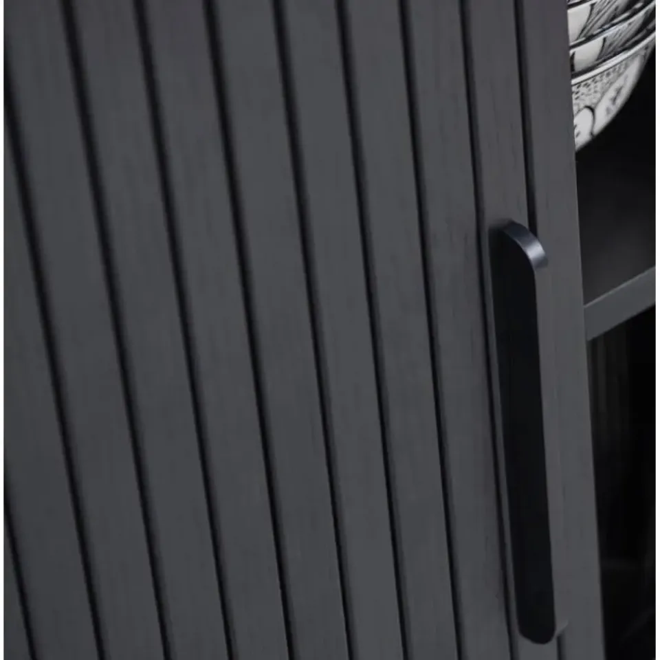 Giga Living Tv-Meubel Eikenhout Zwart - 40x120x55cm - Schuifdeuren - Nola New