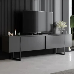 Arabic House Tv-Meubel Luxe Melamine Antraciet Zwart Discount