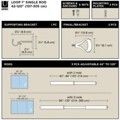 Umbra Loop 2,5 cm Gordijnroede, 93-304 cm Discount