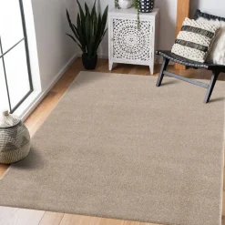 Muratap Uni Effen Laagpolig Vloerkleed Modern Beige - 300x400 CM